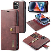 DG.MING Crazy Horse Texture Detachable Magnetic Leather Phone Case